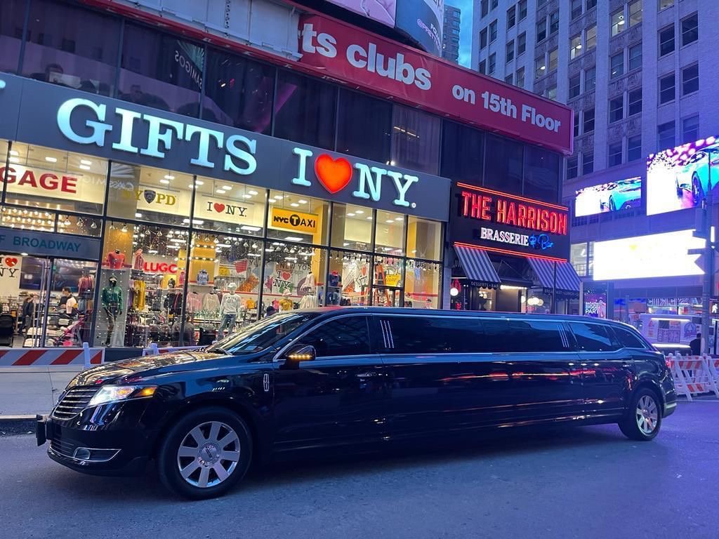 Skyline VIP Limo stretch limousine near Times Square for NYC events