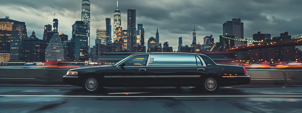 cruise through the streets of new york city in a sleek, black limousine customized to your preferences, with the iconic skyline as your backdrop.