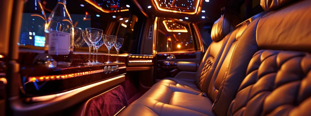 luxurious leather seats, a sleek mini bar, and a state-of-the-art entertainment system create a lavish setting inside a supreme limo for a comfortable and indulgent airport transfer experience.